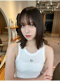ミディアム レイヤーカット フェイスレイヤー くびれヘア