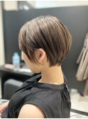 丸みショート×ハイライト