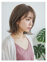 フルショウ 栄店(FURUSHO)&nbsp;ナチュラル外ハネボブ/くびれパーマ/マロンベージュ