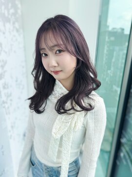 ギグスダブル 栄店(gigs double) パープルアッシュグレージュ/透明感/セミロング