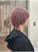 パープルピンクカラーブリーチダブルカラーハイトーンカラー横浜