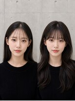 アフィーロ(ACHFILO) 前髪エクステ20代30代大人女子ひし形ミディアム艶感ダークカラー