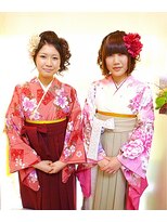 ヘアースペース ムーン(Hair Space MOON) 卒業式、謝恩会の、早朝の ヘアーメイク 袴の着付け