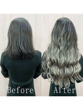 エクステ専門店あるじゃんすー 小倉店 ホワイトアッシュヘア#シールエクステ#ホワイトグレージュ#小倉