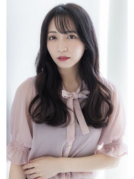 アリエッタ アザブ(ARIETTA AZABU) 大人可愛い韓国式小顔２WAYバングレイヤーカット　黒髪ロング