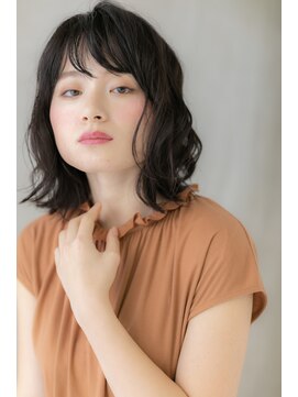 カバーヘア イヴ 戸頭店(COVER HAIR EVE) 大人かっこいい黒髪くせ毛風小顔ボブウルフY戸頭20代30代40代