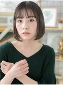 黒髪インナーカラー前下がり切りっぱなしボブa浦和20代30代40代