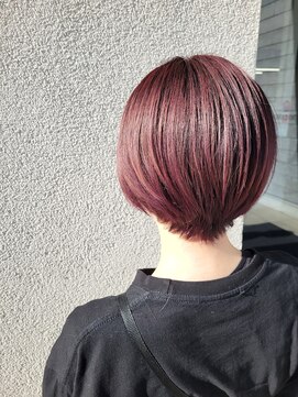 ゴットラトゥール(GOTTO LATOUR) ピンクブラウンカラーショートボブ大人女子丸みボブブリーチ