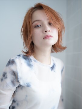 ネオリーブルノン 日吉(Neolive Runon) ふわっとくびれボブ×ハイトーンオレンジ
