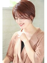 大人ショート/ショートボブ/マチルダボブ/ピンクベージュ/卵型