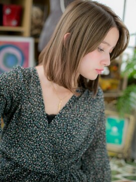 カバーヘア ブリス 上尾西口店(COVER HAIR bliss) オリーブカラーで大人かわいいツヤ髪ボブディc5上尾20代30代40代