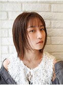 切りっぱなしボブ×ツヤカラー