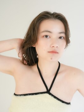 ディジョン(Dijon) 韓国顔まわりレイヤーカットグレージュオリーブベージュブラウン