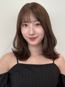 ノイカーム(noi Calm) 顔周りレイヤーカットくびれヘアミルクティーベージュカラー