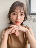 薄めバング斜めバング結べるボブ似合わせカット#244f0313