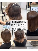 ダル 渋谷/表参道(DAL.)&nbsp;白髪を明るい艶髪/美髪/イメチェン/ワイドバング/ブルーブラック