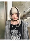 小顔レイヤーくびれショートボブデザインカラー
