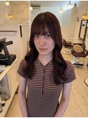 ブリーチなしボルドーカラー