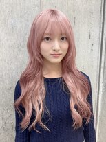 サンク 原宿 表参道(cinq) ロングレイヤーカットロングウルフカットホワイトピンクベージュ