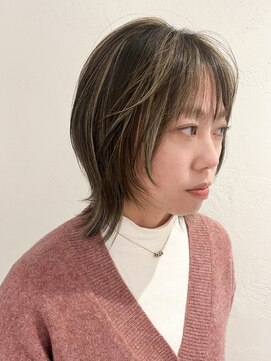 太め細めミックスハイライトカラー