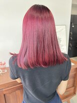 ヘアー アイス 御器所本店(HAIR ICI)&nbsp;ツヤ感◎チェリーレッド暖色カラー×韓国風ボブ