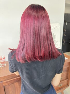 ヘアー アイス 御器所本店(HAIR ICI) ツヤ感◎チェリーレッド暖色カラー×韓国風ボブ
