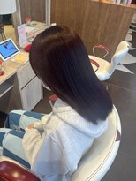 アース いわき店(HAIR&MAKE EARTH)&nbsp;艶ボルドーブラウン×ナチュラルストレート