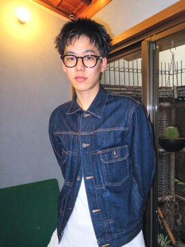 テラス バイ イオエ 京都烏丸御池店(Terrace. by ioe) メンズ黒髪短髪 スパイキーショート アップバングショート