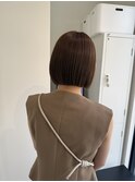 ミニボブ×ブラウンベージュ×艶髪ケア