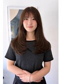 金沢美容室 暗髪グレージュの顔まわりレイヤー