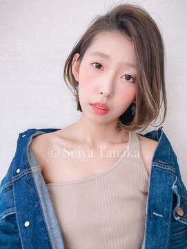 エル(elle) アッシュブラウンイルミナカラー大人ボブオフィスヘア錦糸町亀戸