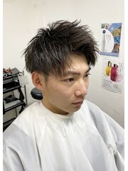 メンズヘアツーブロックアップバンクビジネスヘアライトジェット