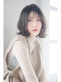 ゆるウェーブボブ×くすみベージュ