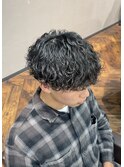 波巻きパーマ
