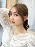 大人可愛い顔まわり　似合わせレイヤー小顔カット結んで可愛い#