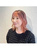 切りっぱなしボブ/エアリーロング/美髪/ピンクブラウン