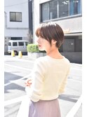 大人可愛いひし形ハンサムショートボブ前下がり