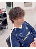 マッシュウルフツイストスパイラルパーマ