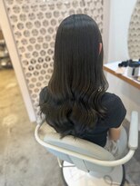 ヌー 栄(nuu)&nbsp;【Mayuno】ブリーチなしカラー/暗くても透けるオリーブグレー