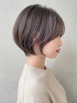 ラミ(L'ami) 【東 純平】小顔 丸みレイヤーショート+ ラベンダーグレージュ