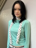 メルシー(merci.)&nbsp;レイヤーたっぷり黒髪ミディアムヘア
