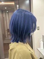 ユウル 横浜(juhl.) ネイビーブルージュブリーチダブルカラーレイヤーショート横浜駅