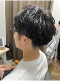 メンズスパイラルパーマ×マッシュ