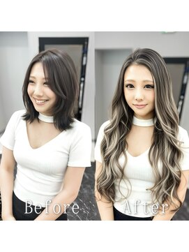 ARビューティー ギンザ(AR Beauty Ginza) グレージュ×ホワイトベージュ#シールエクステ#ハイライト#銀座