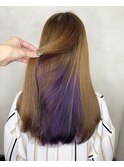 ことりベージュ　インナーカラー　ブルーバイオレット　新宿