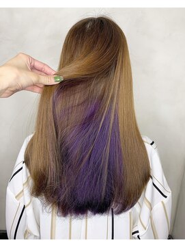 オースト ヘアー ステラ 新宿店(Aust hair Stella) ことりベージュ　インナーカラー　ブルーバイオレット　新宿