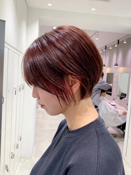 ビブ(VIV) 20代30代40代大人丸みショートボブ暖色白髪ぼかしハイライト川崎