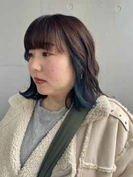 クロード モネ 吉祥寺店(Claude MONET) 〈内　夢来〉ブルーインナーカラー/くびれボブ