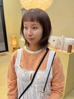 スニュウ(snuw)&nbsp;切りっぱなしボブ/ロブ/マロンベージュ/ブラウンカラー/オン眉