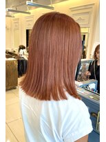 ネオリーブアイム 横浜西口店(Neolive aim)&nbsp;ブリーチなしカラー　ダブルカラー　オレンジベージュ　　横浜